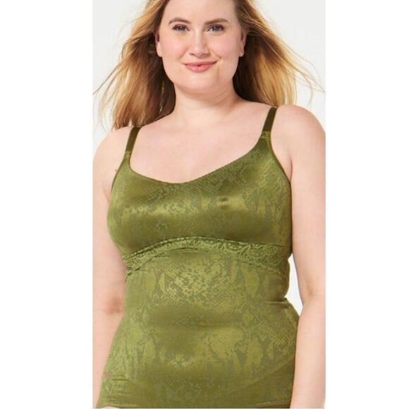 New Ruby Ribbon Simply Smooth Pocket Cami in Foliage Snake Size 46 - Picture 1 of 6